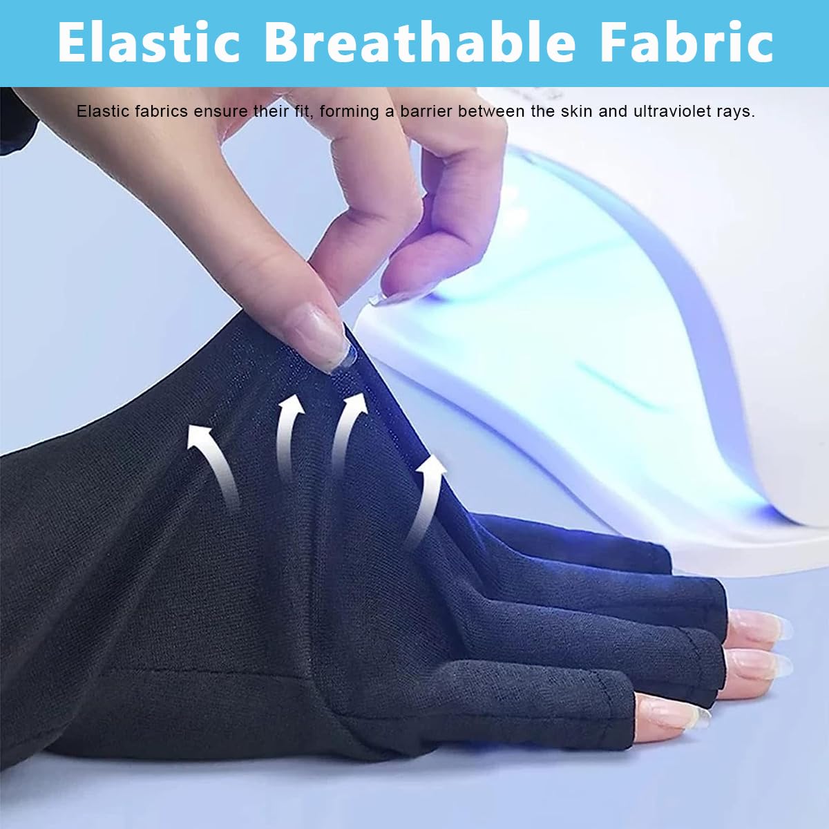 MAYCREATE Nylon Anti Uv Gloves For Gel Nail Lamp,Professional Upf50+ Uv Protection Gloves For Women Manicures,Nail Art Skin Care-Stretchy&Fingerless,Protect Hands From Uv Harm (Black),Pack of 2 MAYCREATE Nylon Anti Uv Gloves For Gel Nail Lamp,Professional Upf50+ Uv Protection Gloves For Women Manicures,Nail Art Skin Care-Stretchy&Fingerless,Protect Hands From Uv Harm (Black),Pack of 2